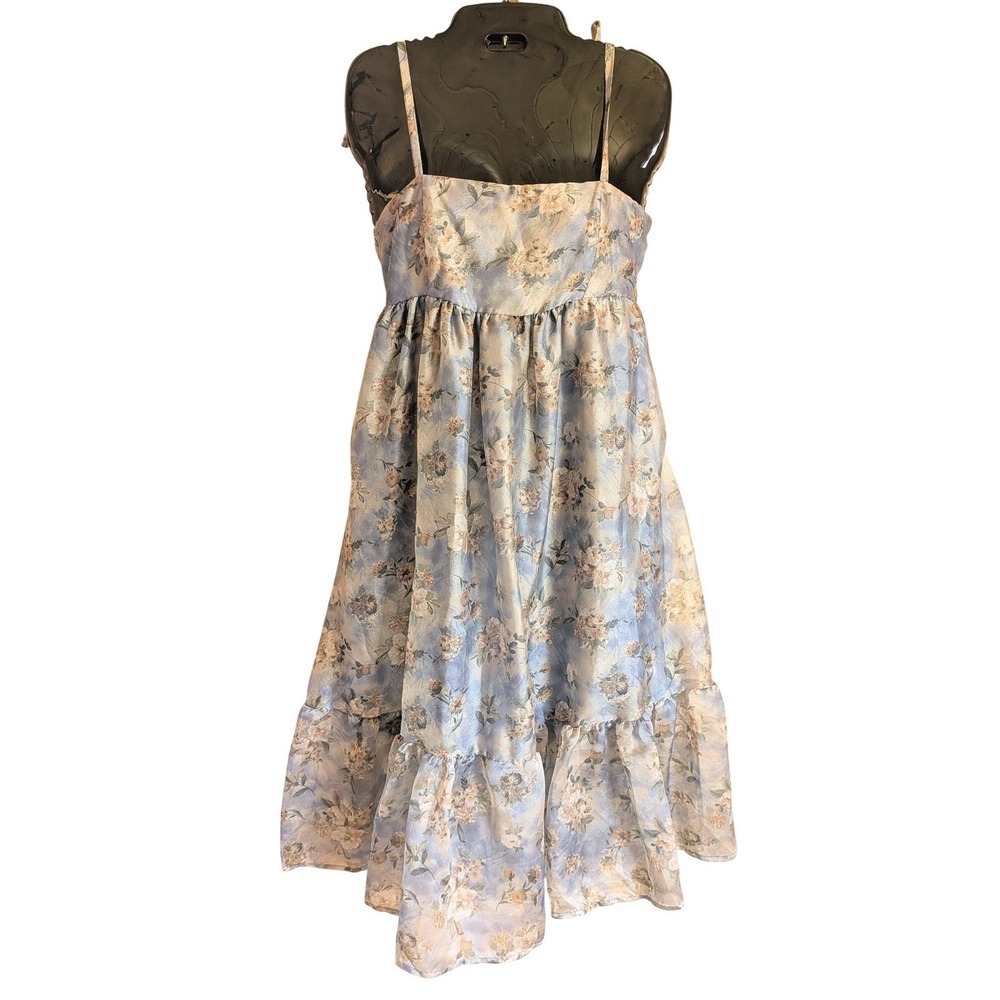 Babydoll Dress S Cottagecore Fairycore Romantic Whimsy Floral Etherial Recycled